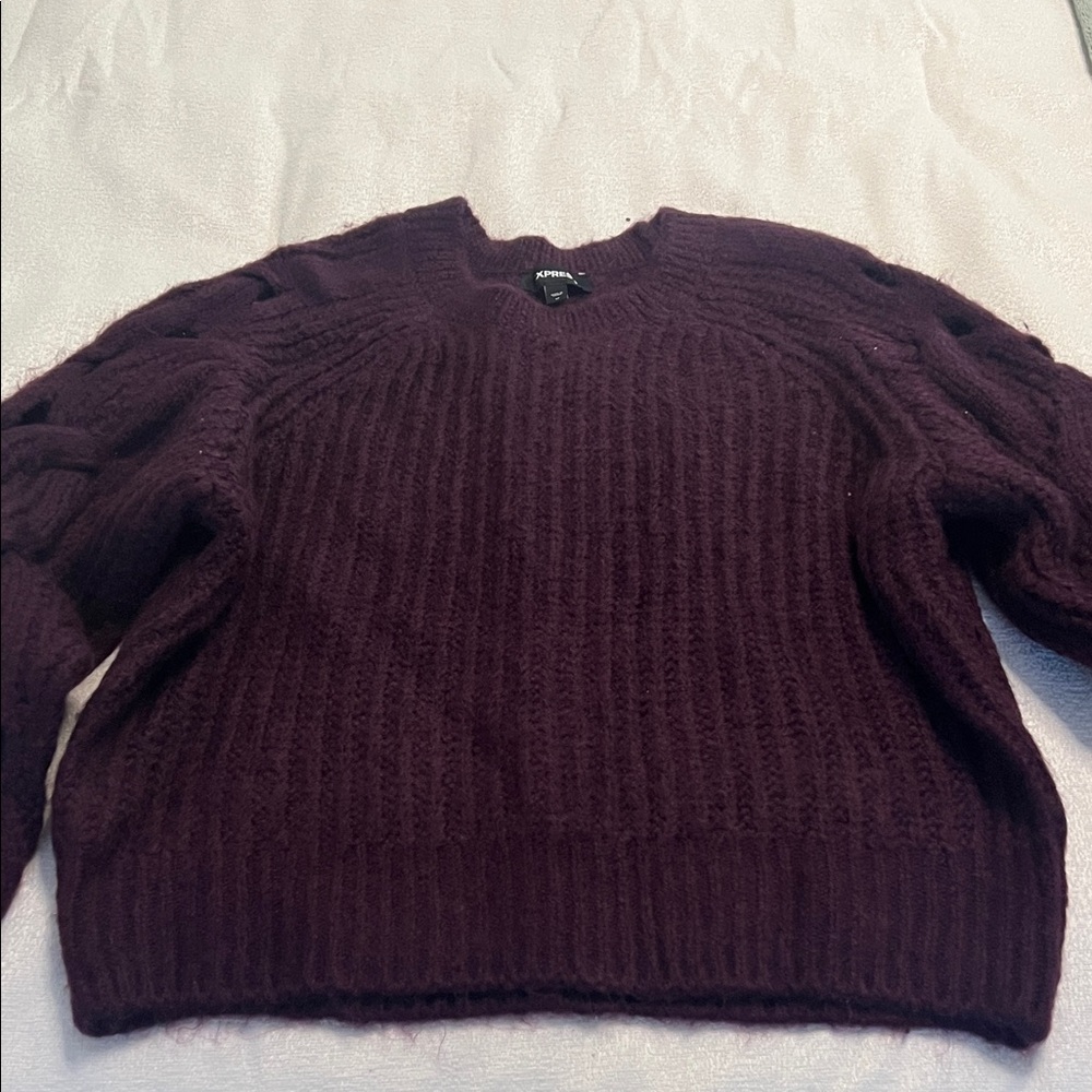 Express Deep Burgundy Knit Sweater